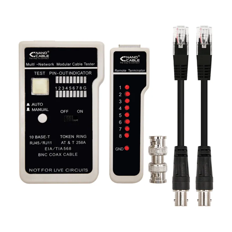 Nanocable Testeador cable RJ11/RJ12/RJ45