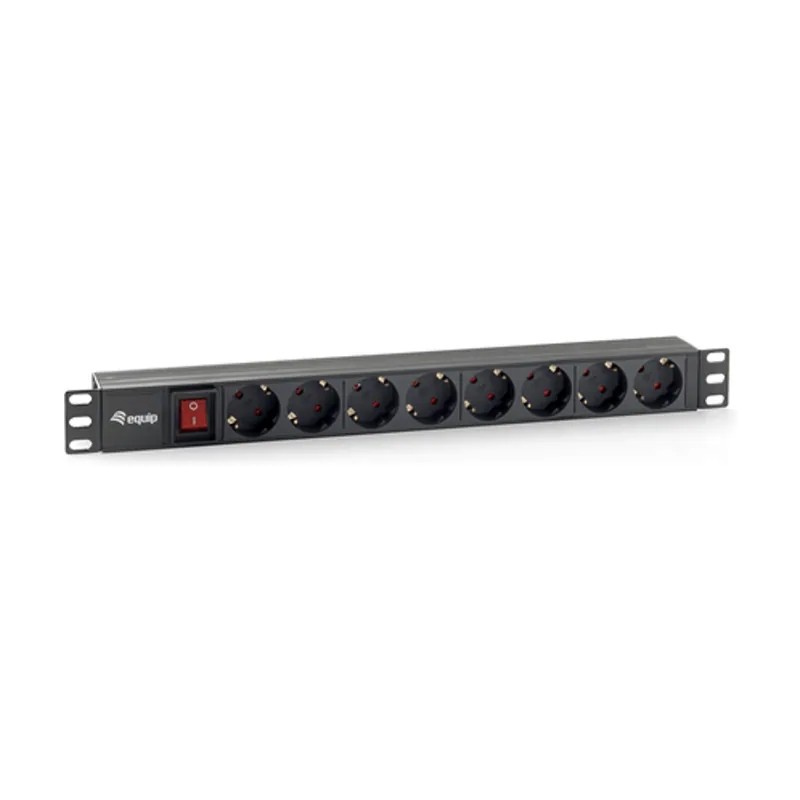 Equip Regleta Alimentacion Rack 19" 1U 8 Tomas CON Interruptor