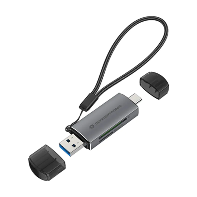 Conceptronic Card Reader Externo Concentronic BIAN05G USB-C Y USB-A Compatible CON SD