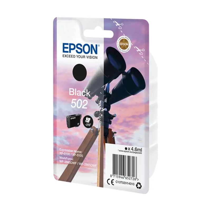 Epson Binoculars Singlepack Black 502 INK 4.6 ML Cartrid GE