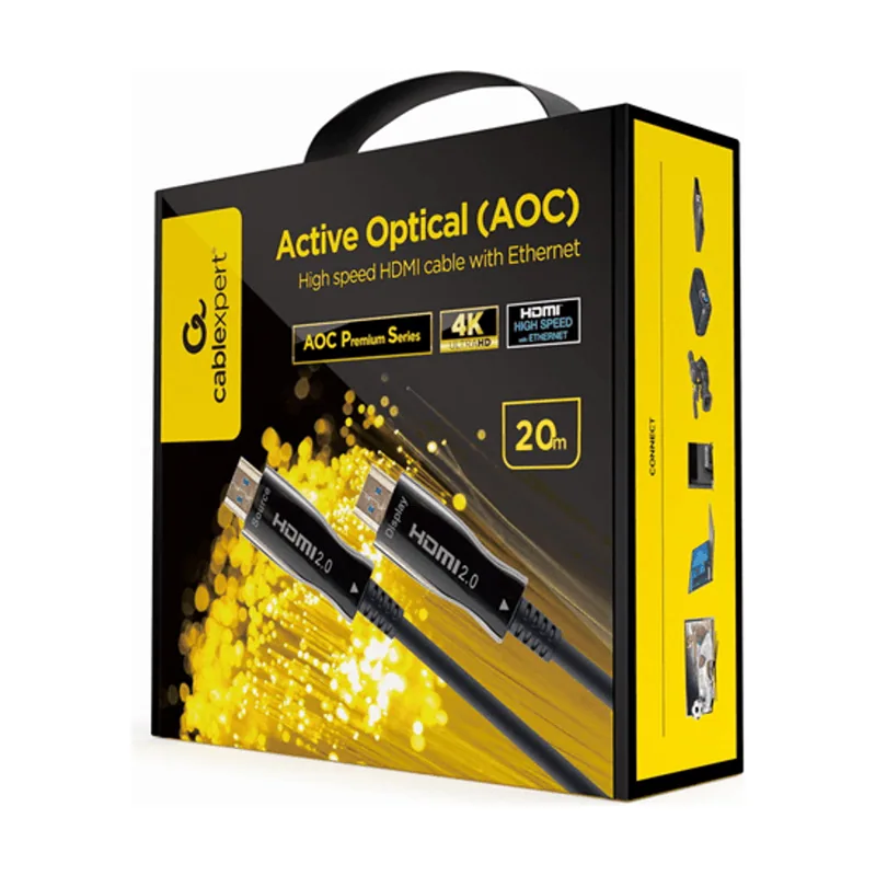Gembird Cable HDMI DE Alta Velocidad CON Optica Activa AOC CON Ethernet 20 M