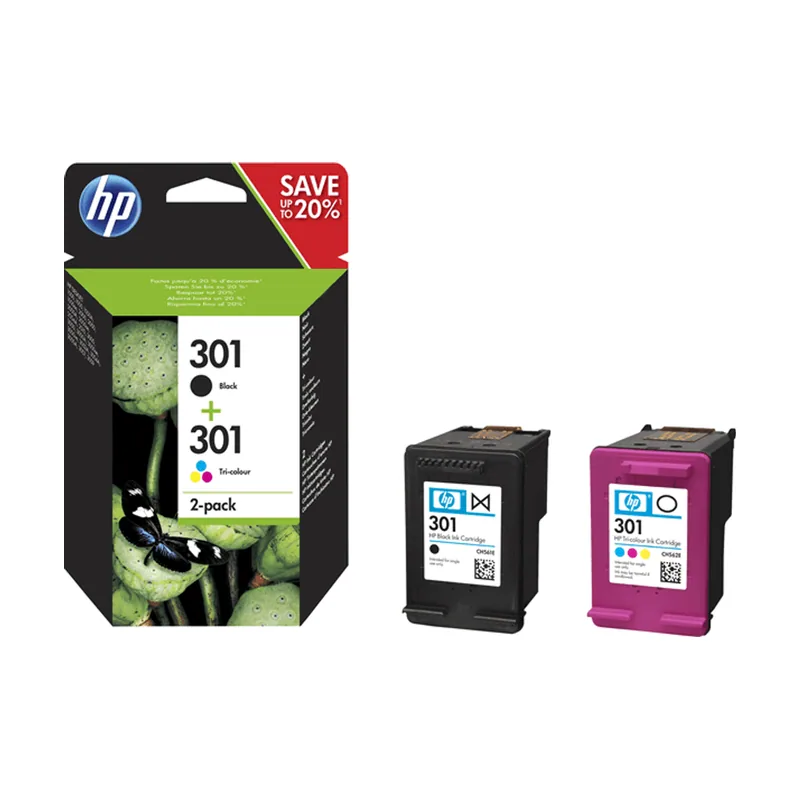 HP Pack Combo Cartuchos 301 Negro + Tricolor Blister