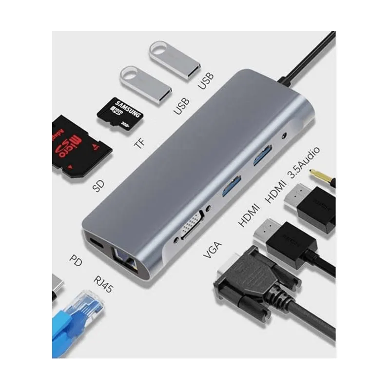 Zeromax Dock USB-C 10 en 1 ZM-BYL2120 Type-C 2 x HDMI