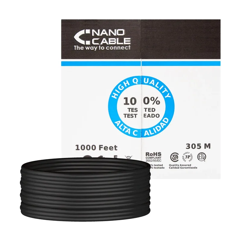 Nanocable Bobina Cable RJ45 CAT6 UTP Rigido Exterior 305Mts