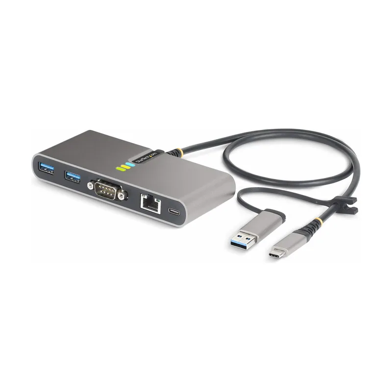 Startech Hub USB-C/USB-A de 2 Puertos con Red RJ45 y Serie DB9 RS232