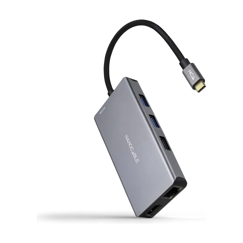 Nanocable Hub USB-C 3xUSB-A+2xHDMI+RJ45+TF+SD+PD