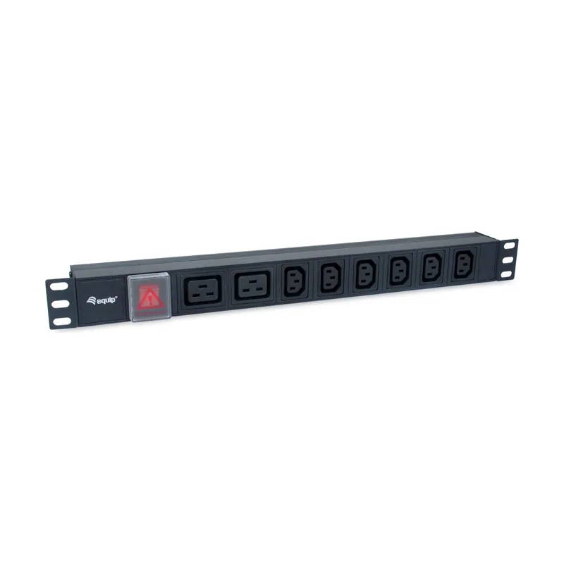Equip Regleta Alimentacion Aluminio Rack 19" 1U 6 Tomas IEC C13 + 2 Tomas IEC C19 CON Interruptor