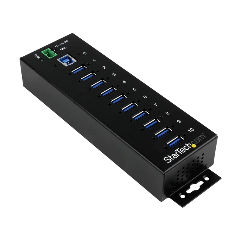 Startech Rugged Metal 10PORT USB 3.0 HUB DIN Rail AND WALL-MOUNTAB LE
