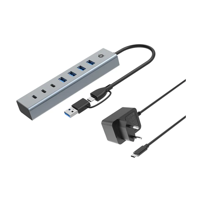 Conceptronic HUB USB 3.0 HUBBIES20GP 7 Puertos USB-C A 3XUSB-C 4XUSB-A CON Alimentador