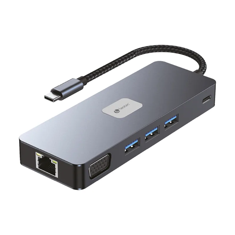 Leotec Docking Station 11-1 Plus 1USB-C PD100 3USB3.2 HDMI VGA GGL Lectjsd Mcsd