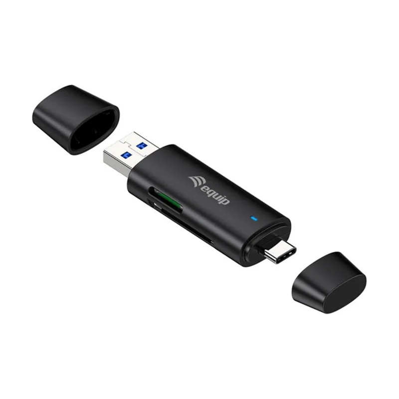Equip Card Reader Externo USB 3.2 Doble Conexion USB-A & USB-C SD TF