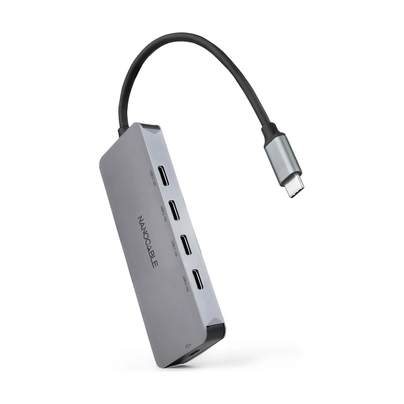 Nanocable HUB USB-C/M a 4xUSB-C/H + USB-C PD