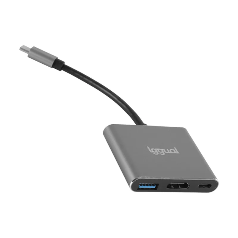 Iggual Hub tipo C 3 en 1 HDMI USB3.0 PD100W