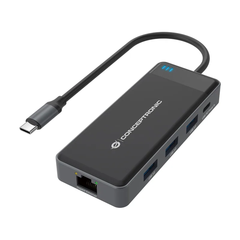 Conceptronic Adaptador USB-C 7IN1 HDMIx2 USB-C PD