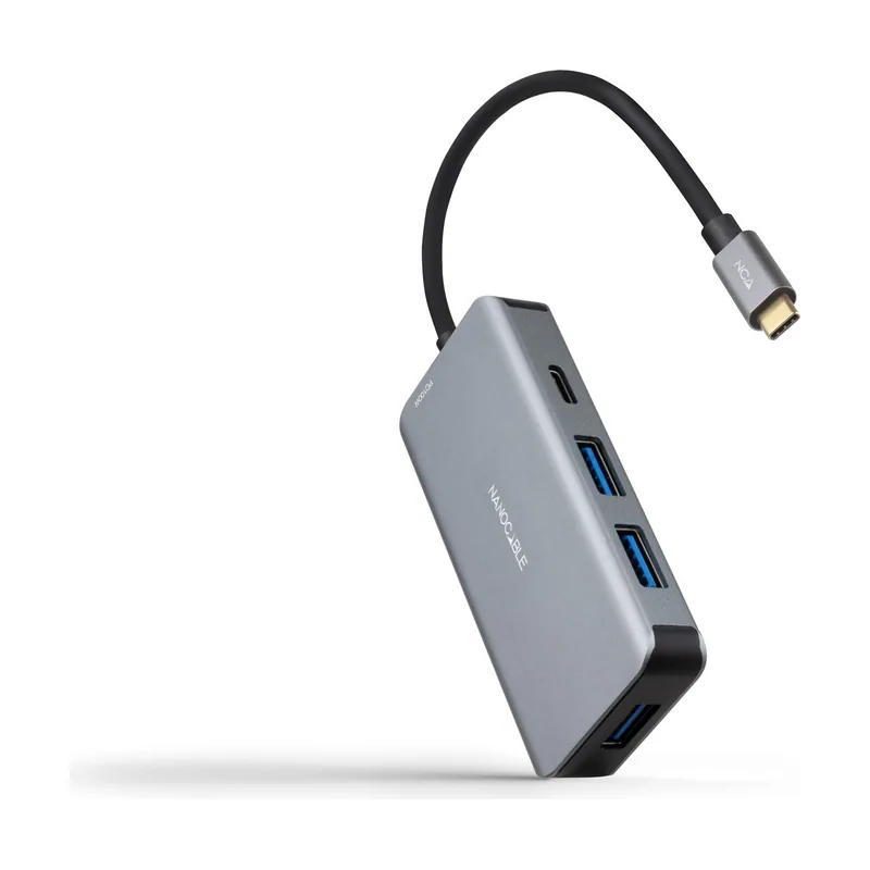 Nanocable Hub USB-C 3xUSB3.0+USB-C+USB-C PD