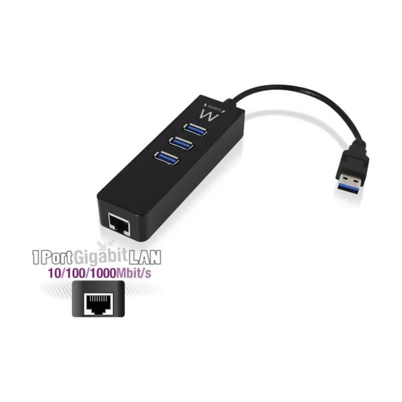 Eminent-Ewent EWENT EW1140 Hub 3 puertos 3.1+ 1Gbps