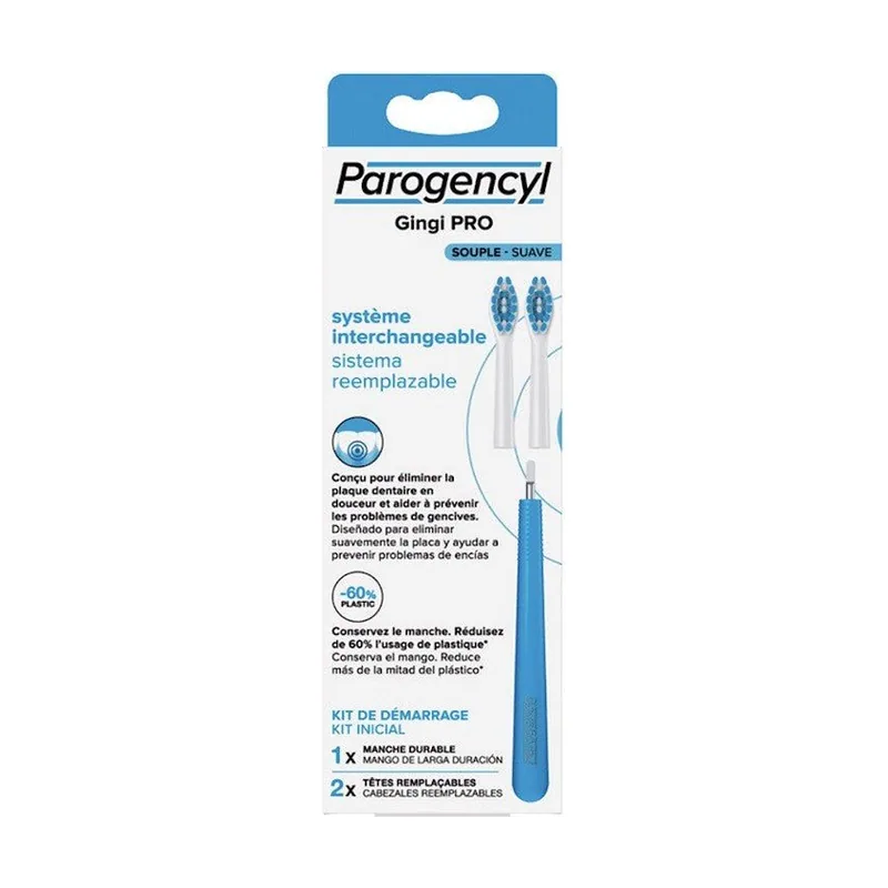 Gingi PRO Cepillo Dental Suave Sistema Reemplazable + 2 Recambios
