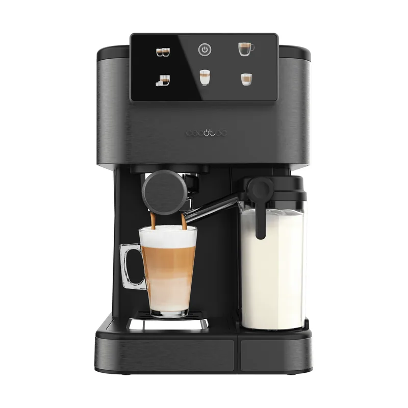 Cecotec Cafetera Express Semiautomática Power Espresso ColdBrew Latte Oscuro. 1350W