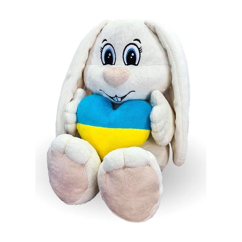 Merchandise Peluche suave de conejo blanco con corazón ucraniano