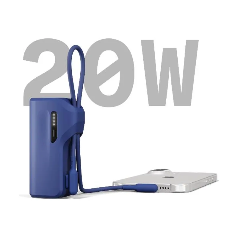 Cygnett battery bank thumboost 5k powerbank con cavo integrato blu cy5357pbche