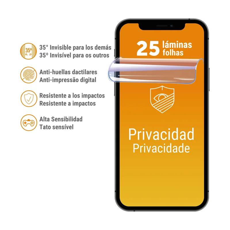 Muvit screen láminas hydrogel protector pantalla privacy matte tamaño s hasta 6,8" 120*180mm