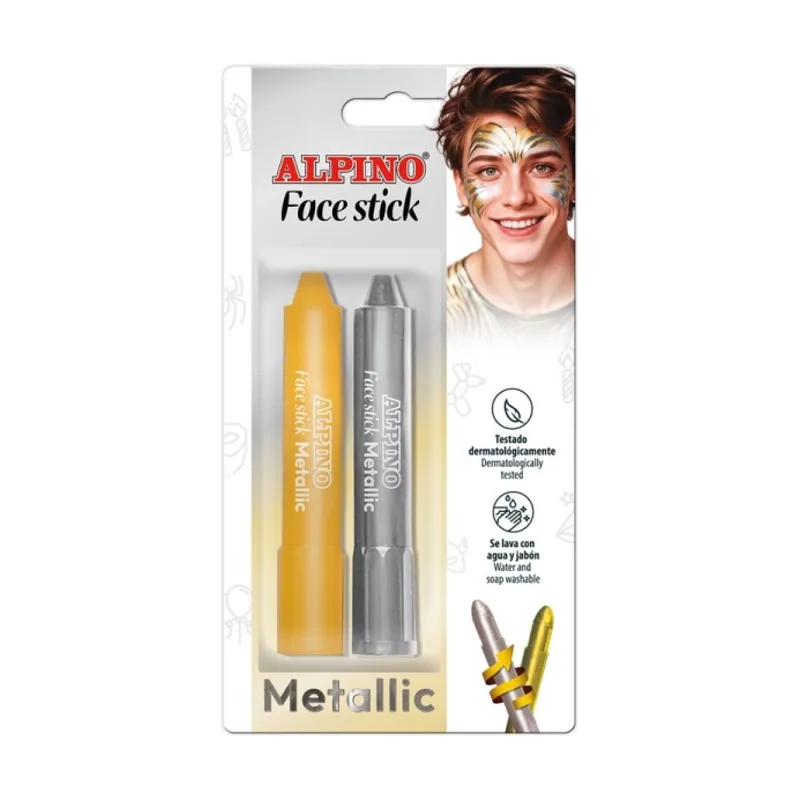 Alpino Blister de 2 Barras de Maquillaje Face Stick Metallic