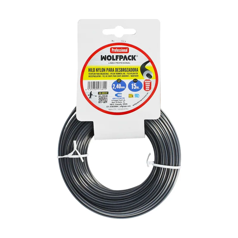 Wolfpack Linea Profesional Hilo nylon redondo profesional ø 2,4 mm. rollo 15 metros