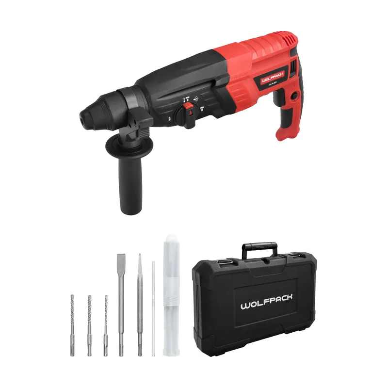 Wolfpack linea profesional Martillo perforador sds plus 900 watt. con accesorios y maletin