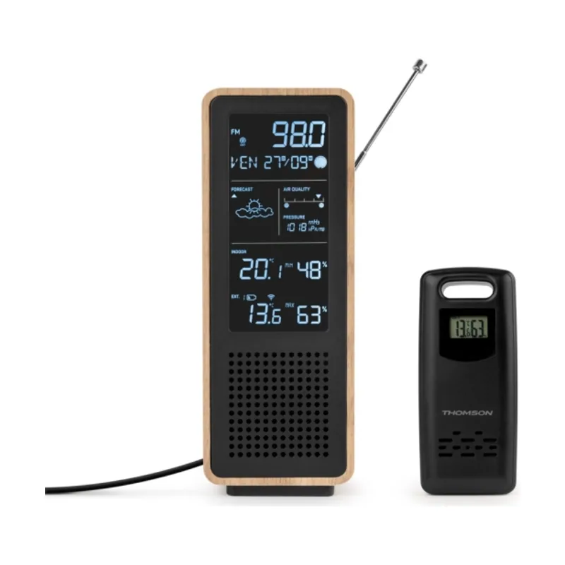 Thomson altavoz bluetooth con estacion meteorologica y radio fm