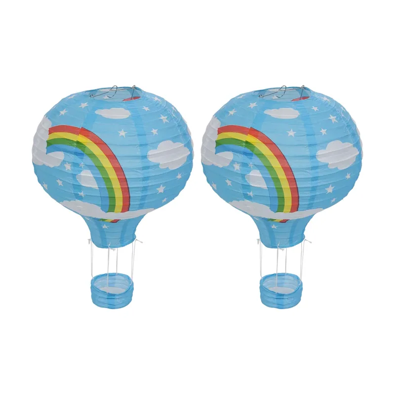 ASRock Farley 2 faroles de papel de globo aerostático de 12 pulgadas para lámpara de techo para boda