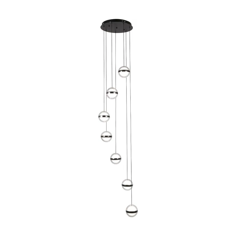 Plafon colgante people 7l negro 196w 3000-4000-6000k 15288lm remoto y reg.intensidad regx40x40cm