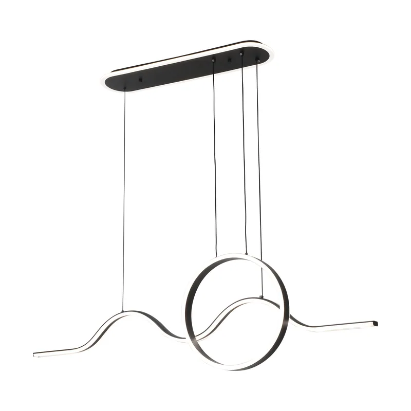 Abrila Colgante year negro 177w 3000-4000-6000k 15756lm c/luz ambiente remoto y reg.intensidad regx120x15cm