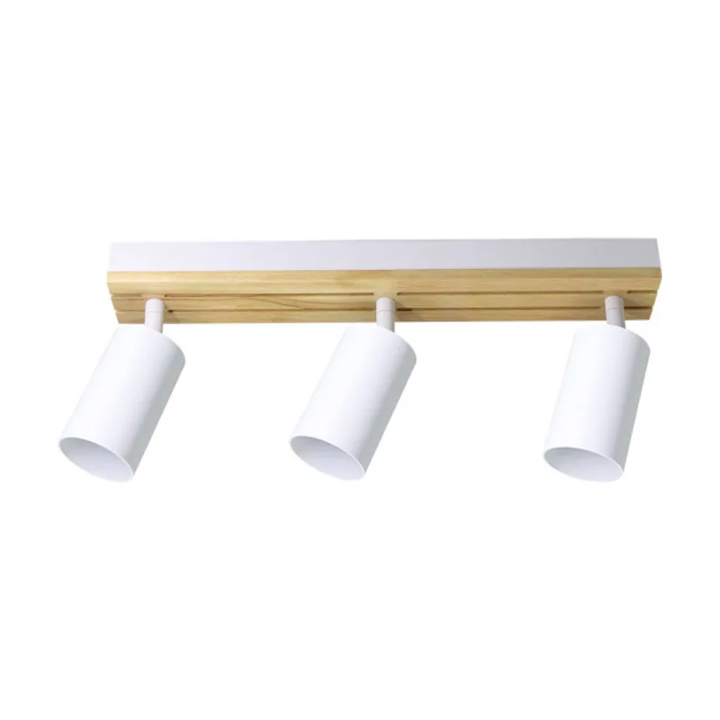 Abrila Regleta waikato 3xgu10 blanco/madera orientable 16,5x38x5,5cm