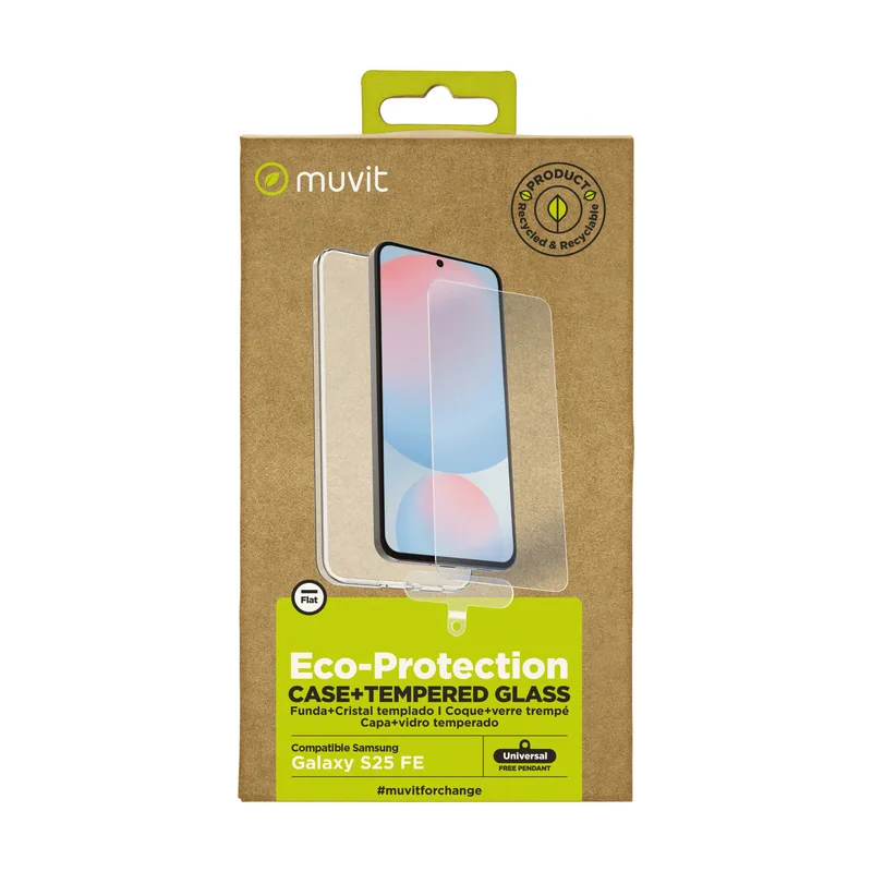Muvit for Change Funda Compatible con Samsung Galaxy S25 FE + Protector