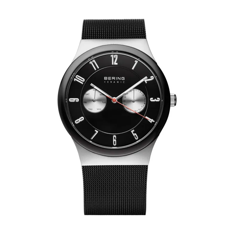 Bering 32139-202 Reloj de cuarzo unisex con caja de acero inoxidable plateado de 39 mm y esfera