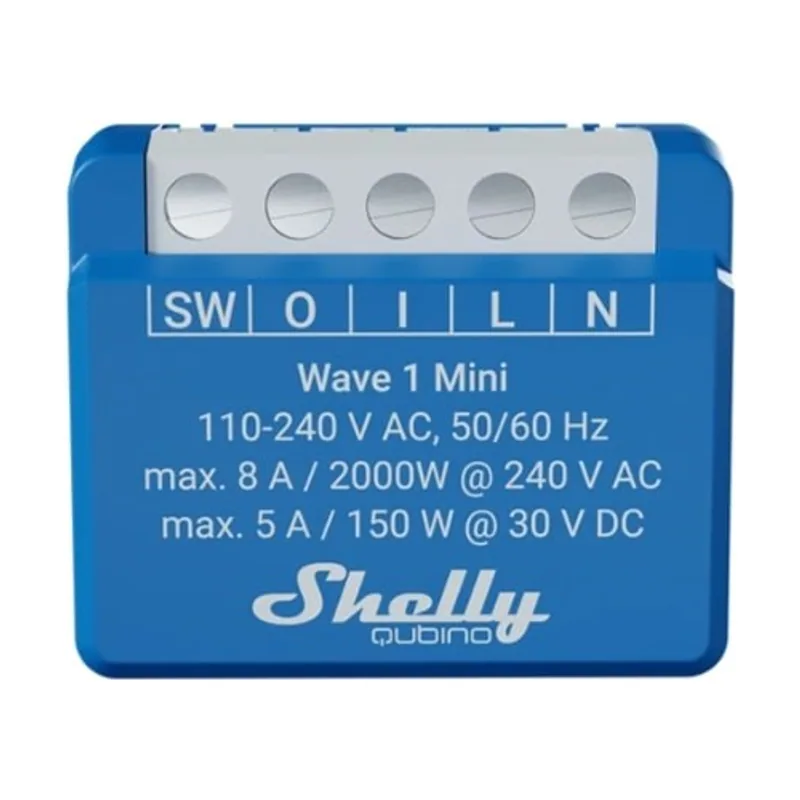 Shelly Mini Módulo Interruptor Z-Wave 1 Canal 8A Contacto Seco