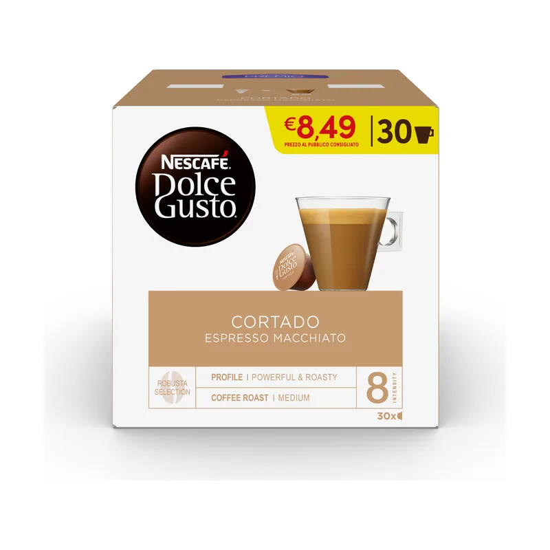 Dolce Gusto Nescafé Cortado Espresso Macchiato Cápsula de café Tueste medio 30 pieza s