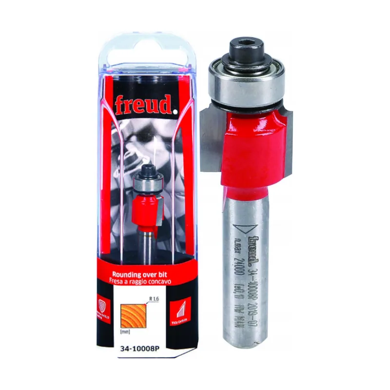 Freud Fresa para empalmar con rodamiento de 2 cortantes de metal duro HW. Vástago A = 8 mm