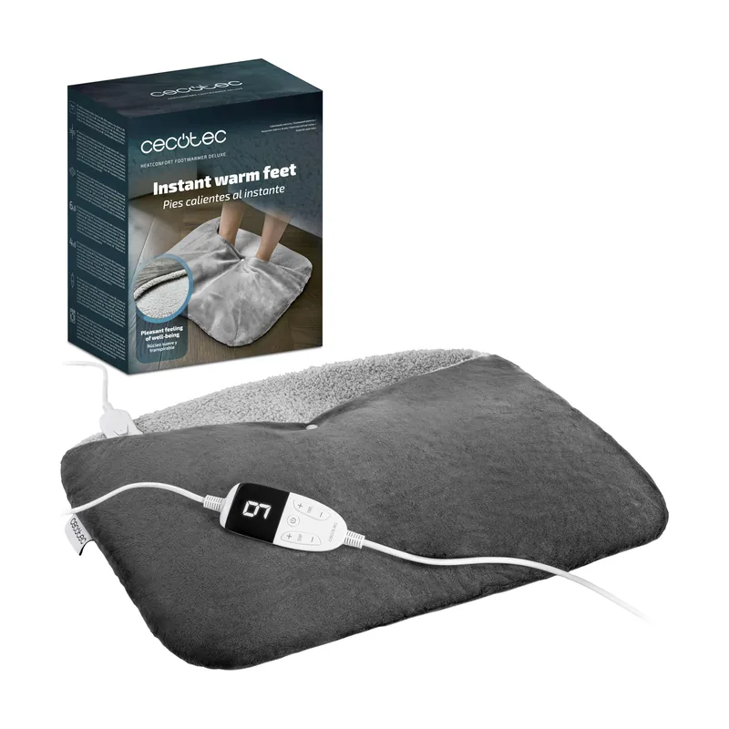 Cecotec Calentador de Pies Eléctrico HeatConfort FootWarmer Deluxe. Calientapiés 55x45cm