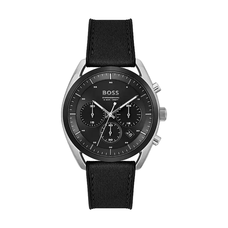 Hugo Boss BOSS Reloj Cronógrafo de Cuarzo para Hombre Colección Top con Pulsera de Silicona con Detalle de Tela