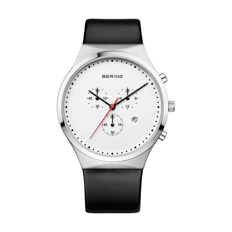 Bering 14740-404 Reloj de cuarzo para hombre con caja de acero inoxidable plateado de 40 mm y esfera