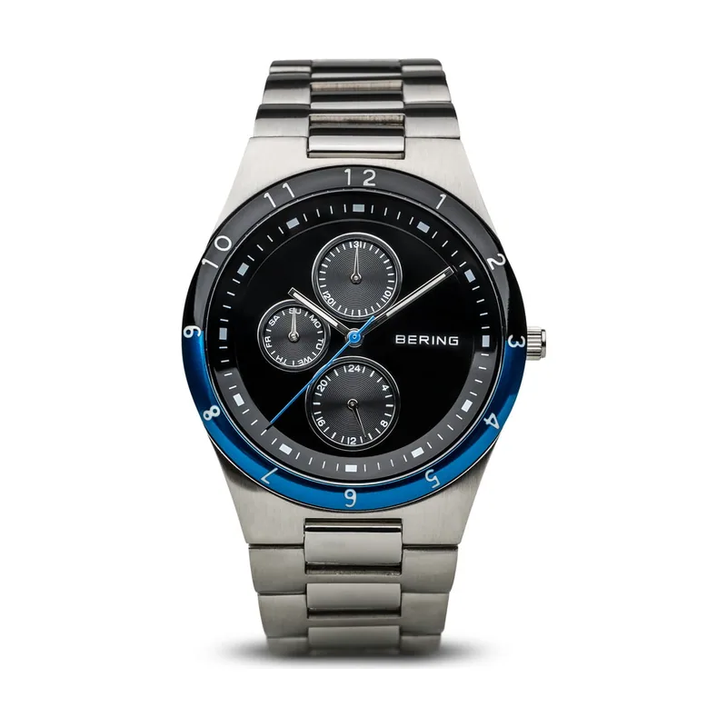 Bering 32339-702 Reloj de cuarzo para hombre con caja de acero inoxidable plateado de 39 mm