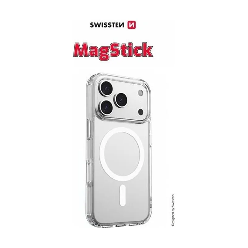 Swissten Funda magstick de gelatina transparente para apple iphone 17 pro max