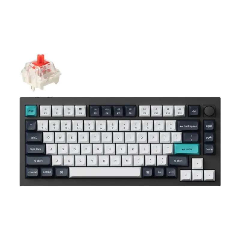 Keychron Q1 max swappable rgb backlight red switch knob iso layout italian
