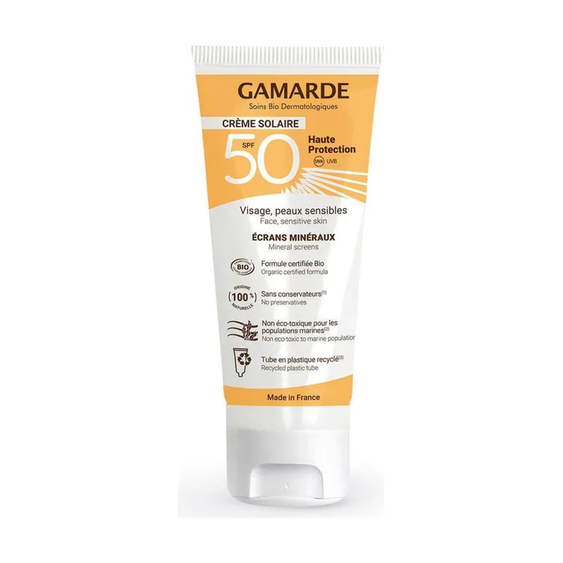 Gamarde Fluido Protector Solar Facial 50 con Ingredientes 100% Naturales.