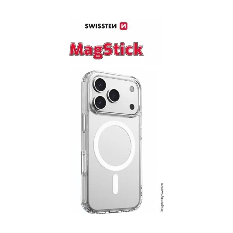 Swissten Funda magstick de gelatina transparente para apple iphone 17 pro