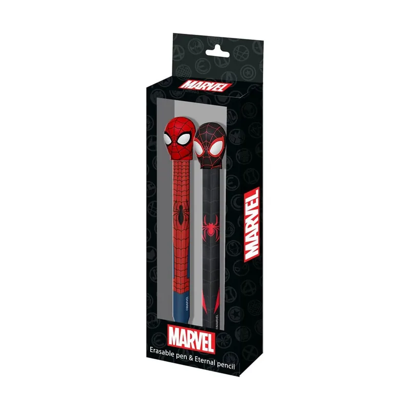 Karactermania Marvel Spiderman Peter-Pack de Lápiz Eternal + Bolígrafo de Gel Borrable