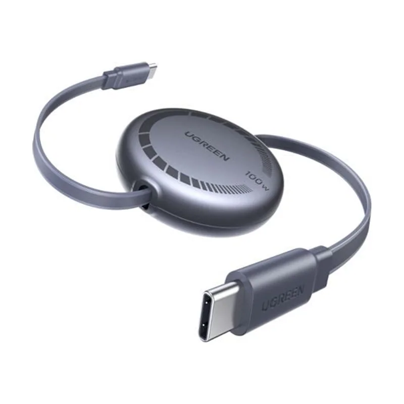 Ugreen usb-c to usb-c pd fast charging retractable cable 100w max 1m