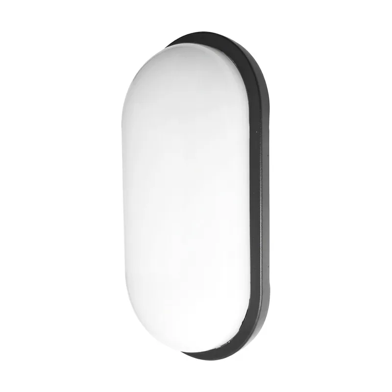 Abrila FABRILAMP Aplique Pirineo oval 18 W 6500 K negro IP54 1764 lm 26x14,5x6,5 cm