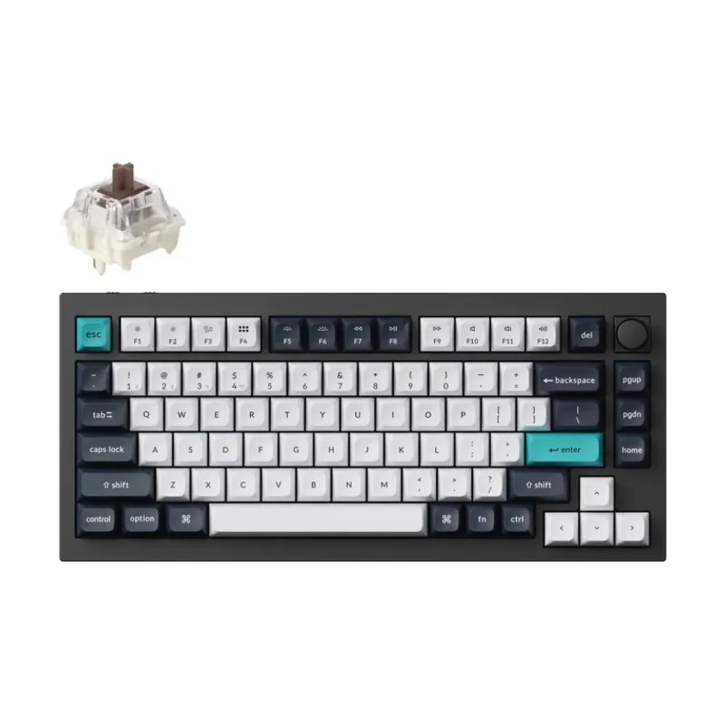 Keychron Q1 max swappable rgb backlight brown switch knob iso layout italian
